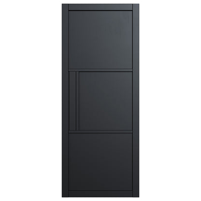 SEATTLE 3 PANEL BLACK PRIMED DOOR