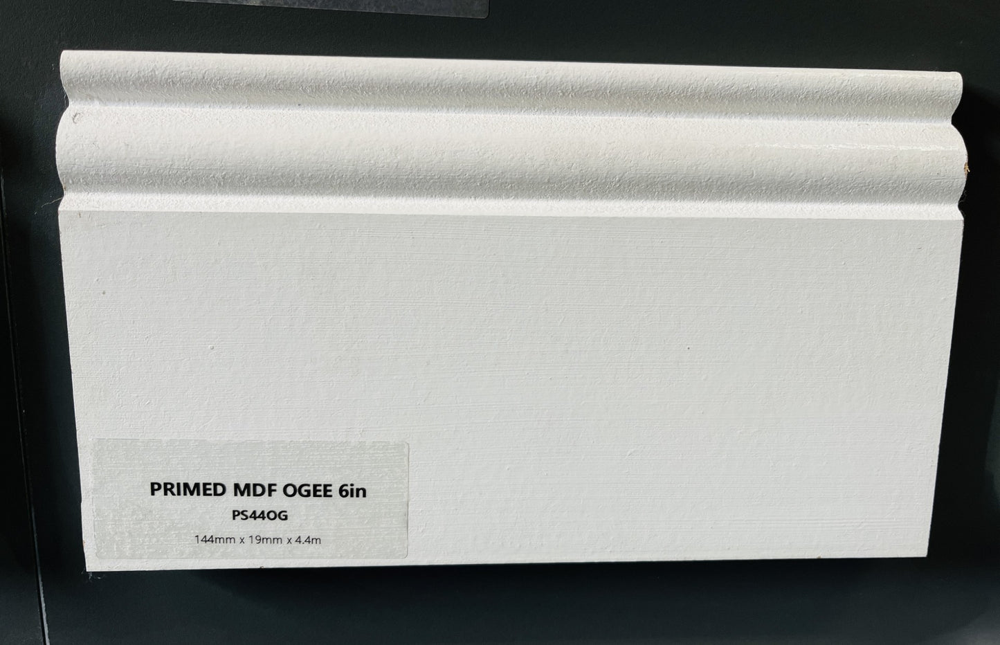 Primed M.D.F. Ogee Skirting 6" X 4.4Mt Length